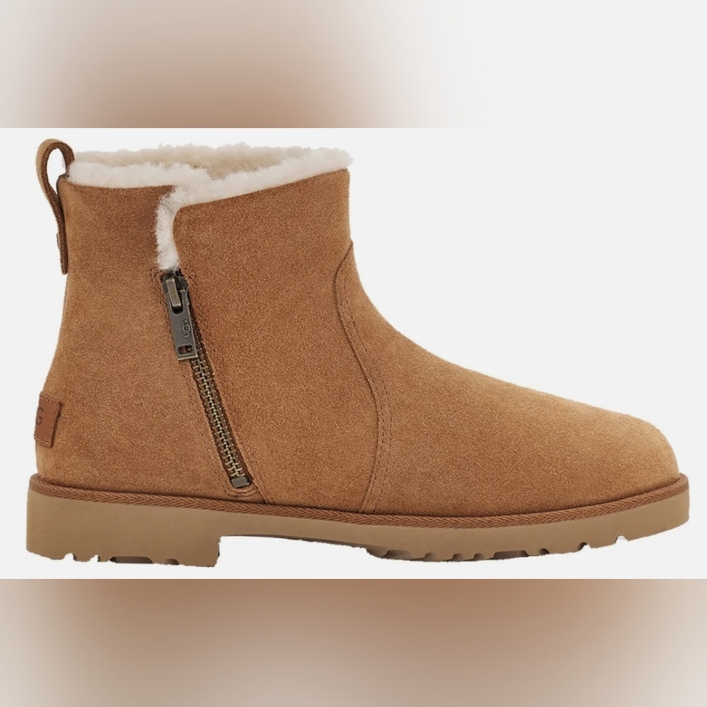 UGG Women's Romely Zip Chestnut Boots Size 8 Used Exc